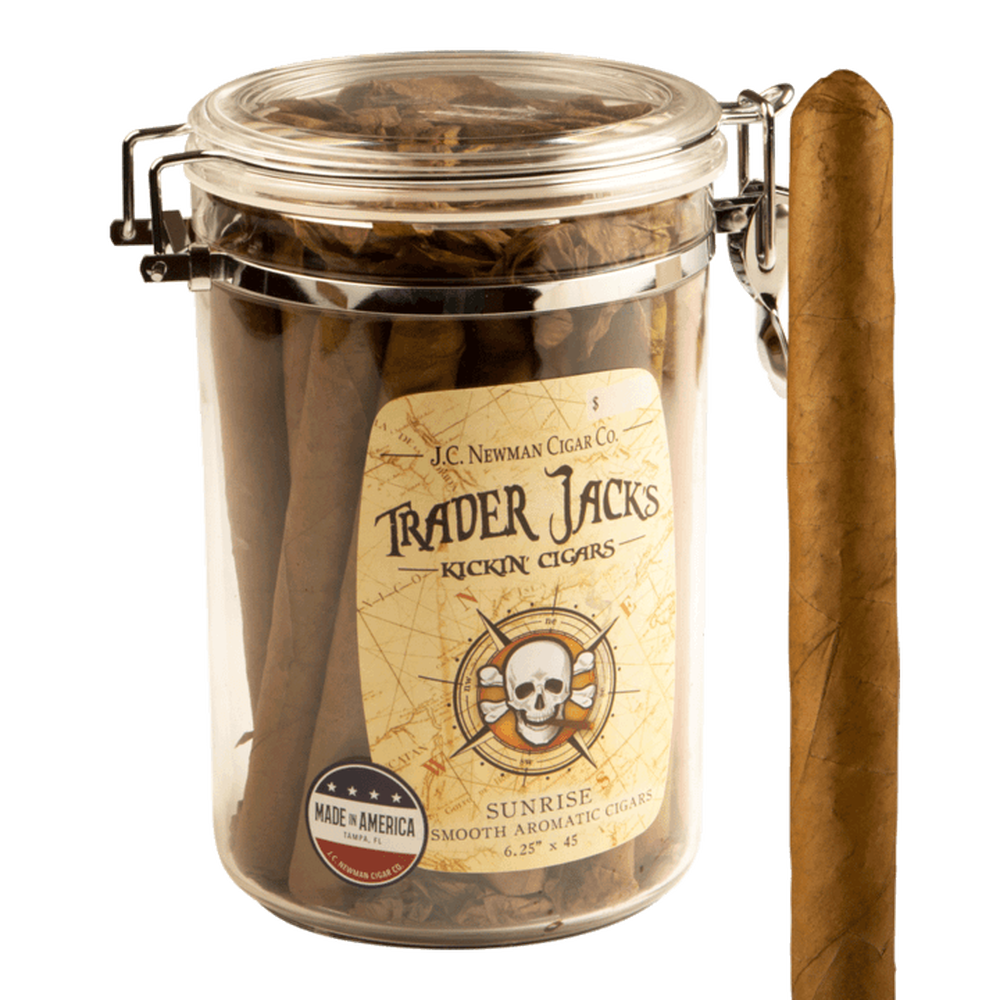 Trader Jack's Kickin' Cigars Sunrise Aromatic Humidor Canister / 6.25 x 45 Jar of 30