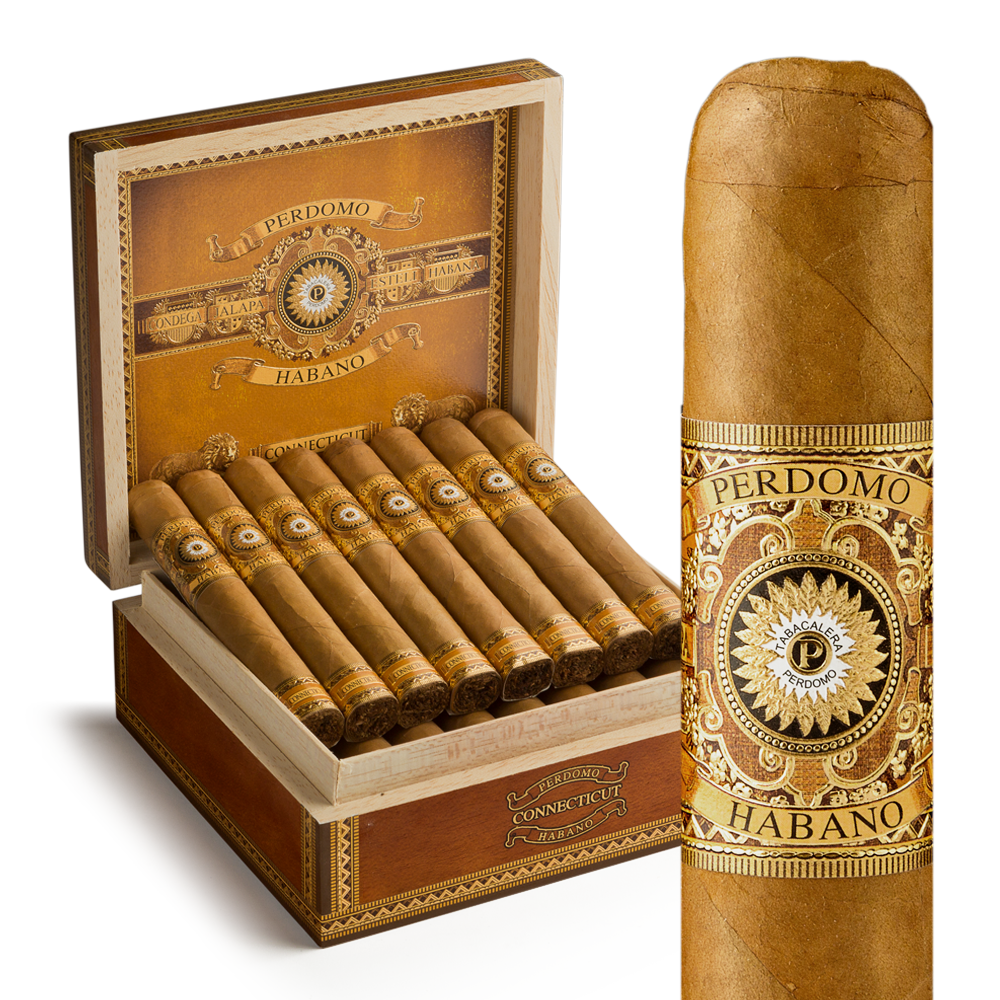 Perdomo Habano Bourbon Barrel-Aged Connecticut Epicure / 6 x 54 Box of 24