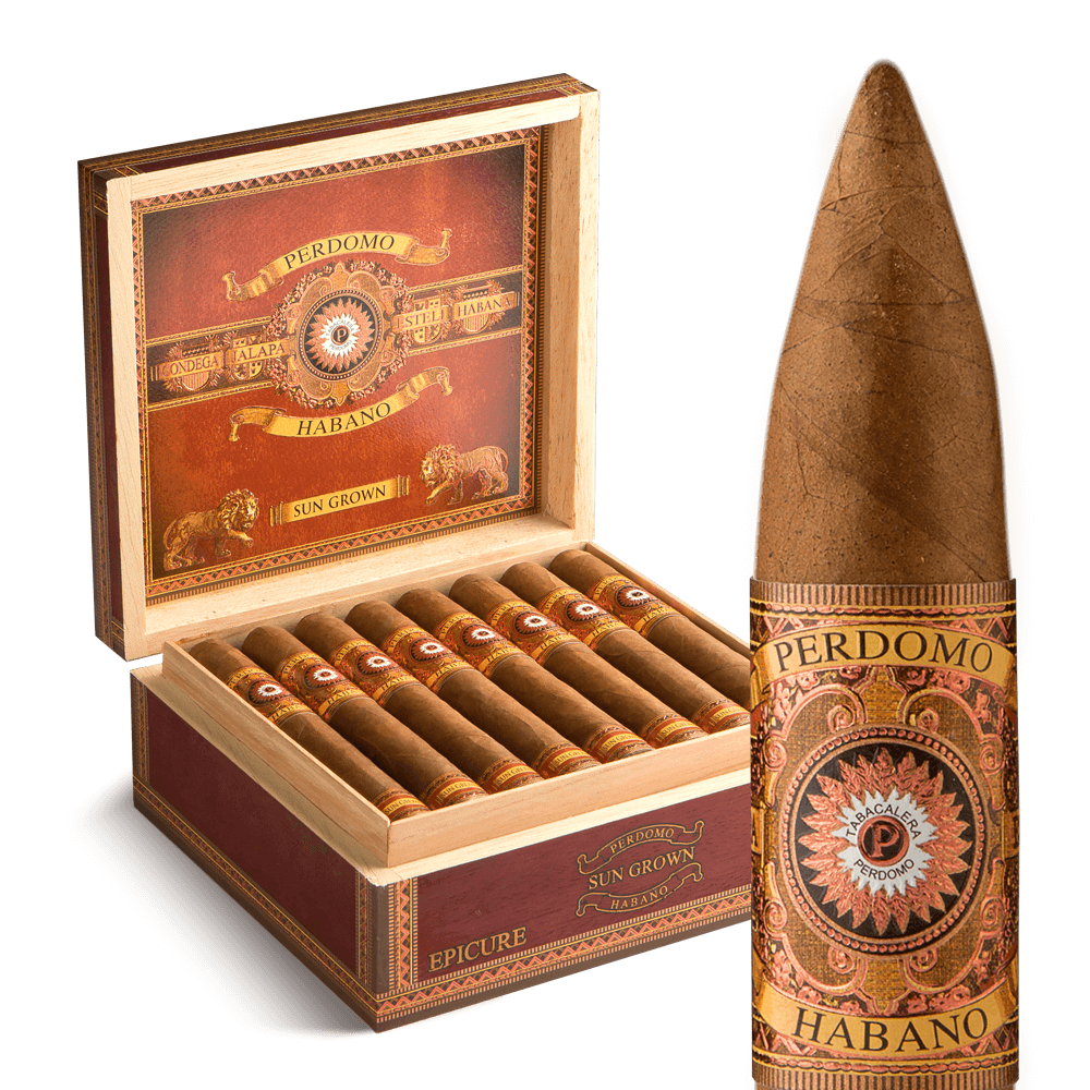 Perdomo Habano Bourbon Barrel-Aged Sun Grown Torpedo / 6.5 x 54 Box of 24