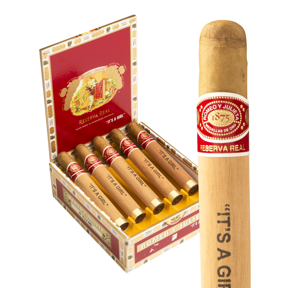 Romeo y Julieta Reserva Real It's A Girl / 5.5 x 44 Box of 10  Glass Tubed