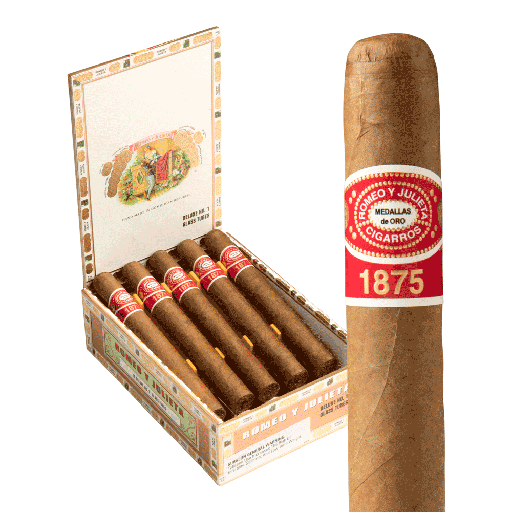 Romeo y Julieta 1875 Deluxe No. 1 / 7 x 50 Box of 10 Glass Tubes