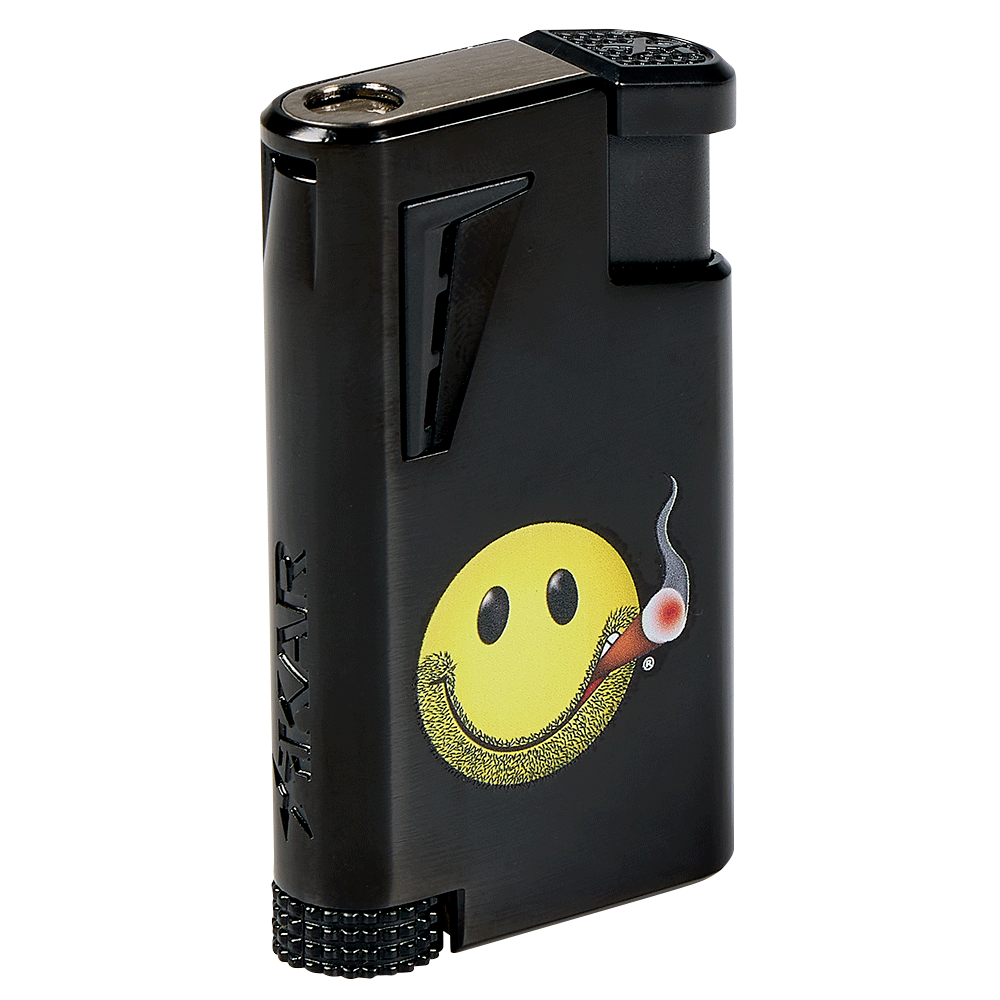 Smiley Xikar Single Jet Flame Lighter | Black- Smiley