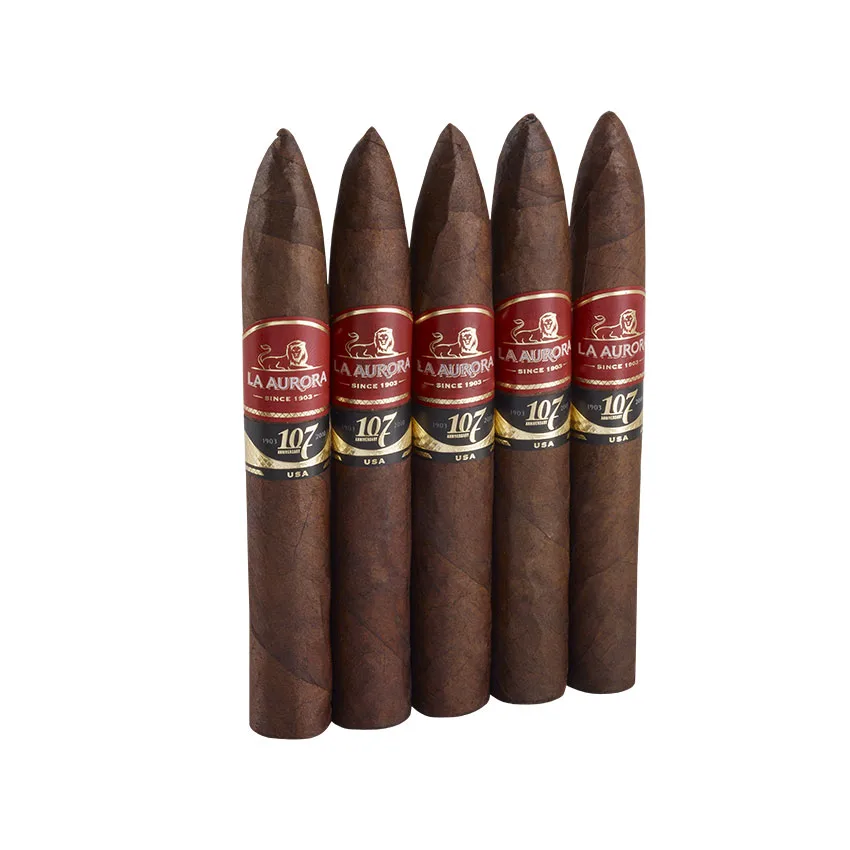 La Aurora 107 USA Maduro Belicoso | Belicoso | Pack of 5