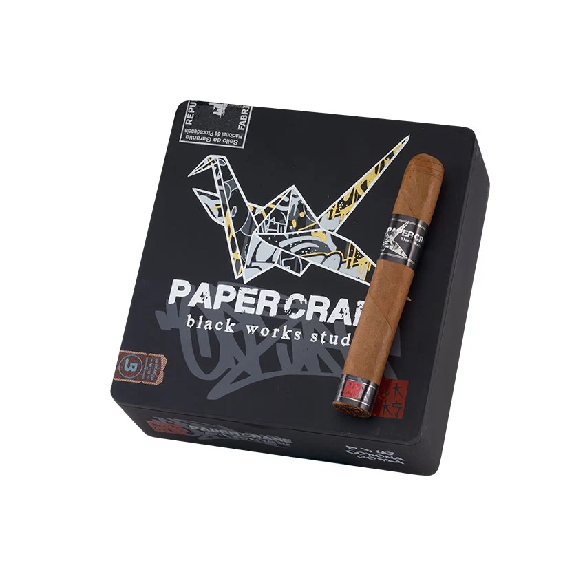 Black Works Studio Paper Crane Corona Gorda Box Press Natural | Corona Gorda | Box of 20