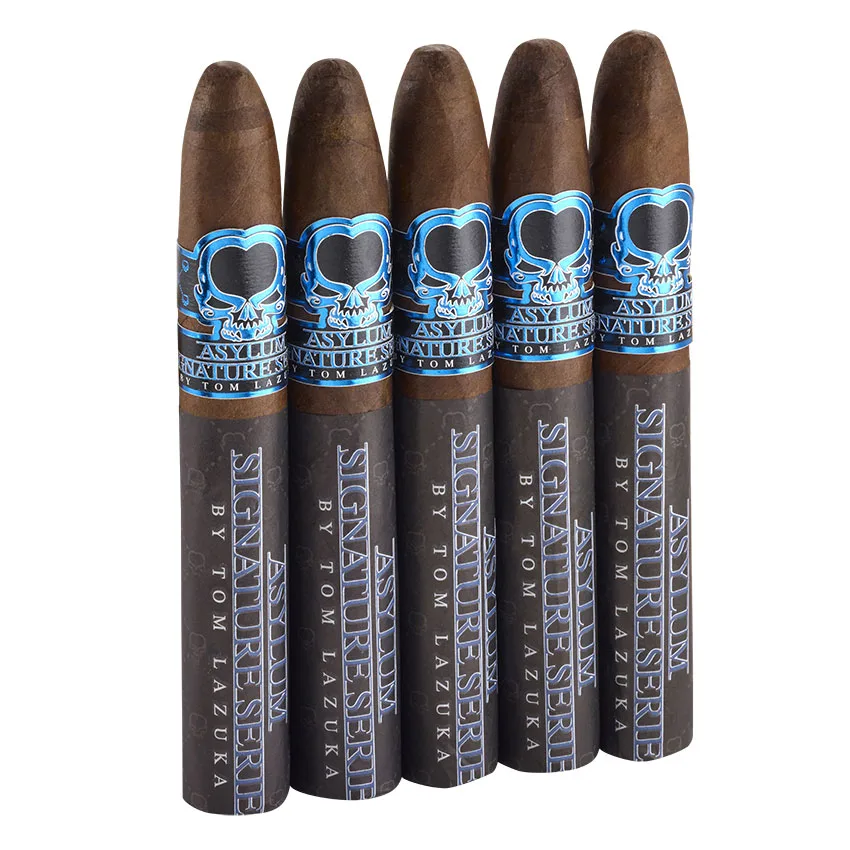 Asylum Signature Series by Tom Lazuka Belicoso 6 x 54 Maduro | Belicoso | Pack of 5