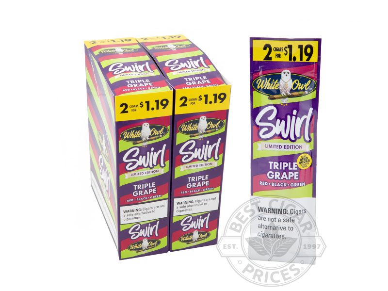 White Owl Cigarillos Triple Grape Swirl 2 For $1.19 Pre-Priced Upright - Carton - 60 Total Cigars
                                                                                             
                                    1-2 Week