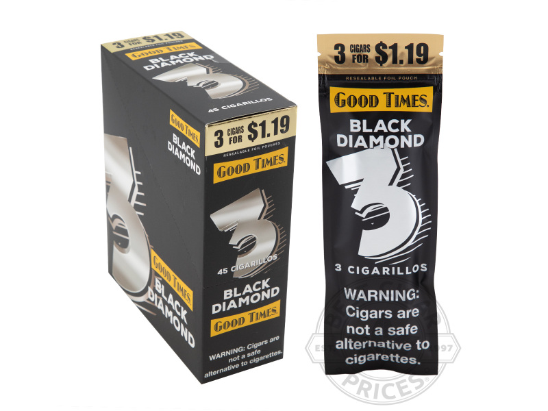 Good Times Black Diamond Foil Fresh 3 For $1.19 - Carton - 45 Total Cigars
                                                                                             
                                    1-2 Week