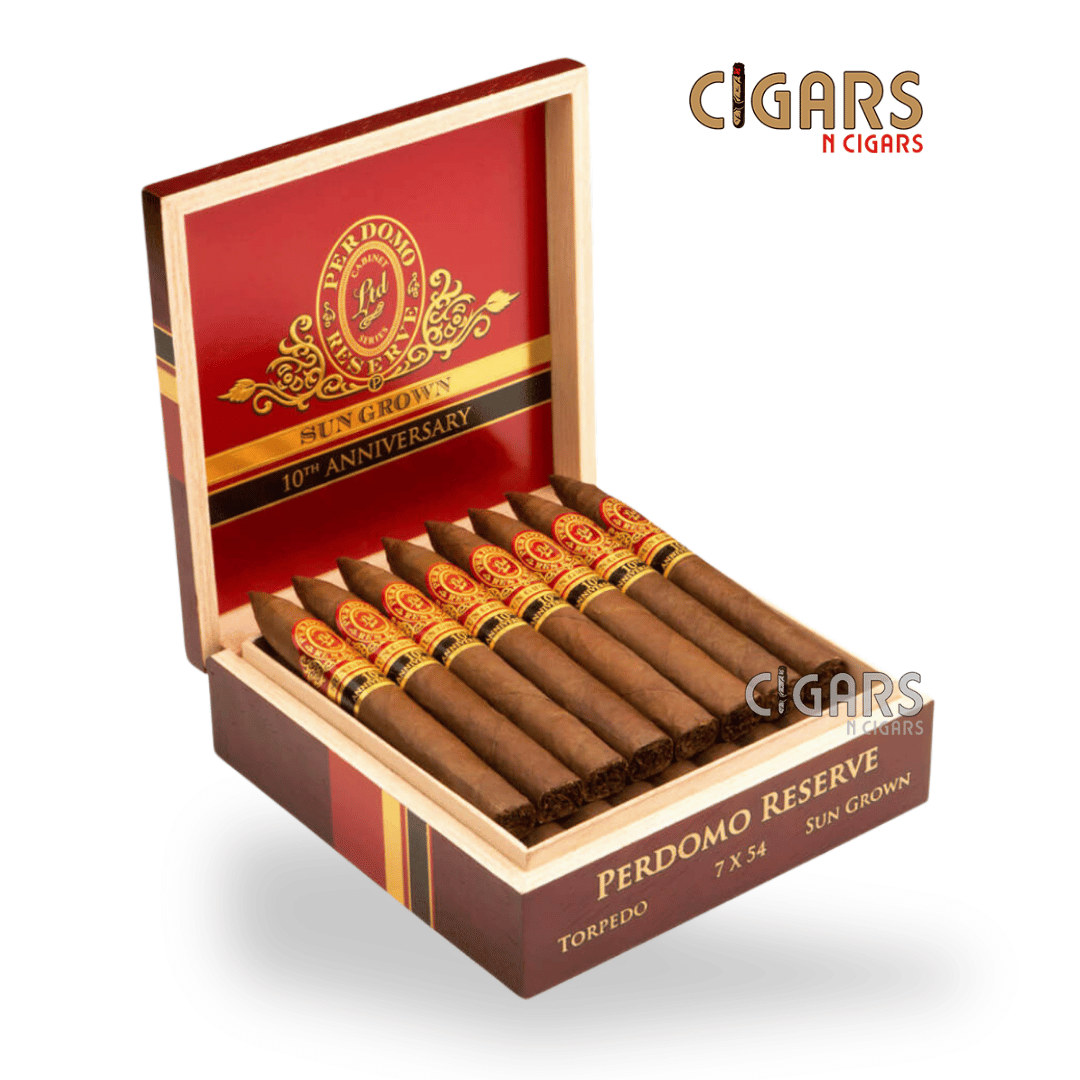 Perdomo Reserve 10th Anniversary Box Pressed Sun Grown Torpedo Box of 25