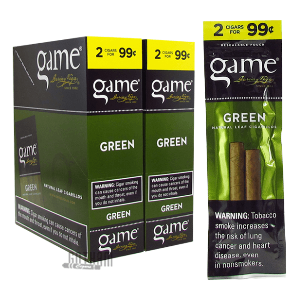 Game Cigarillos Green - 30 Packs of 2