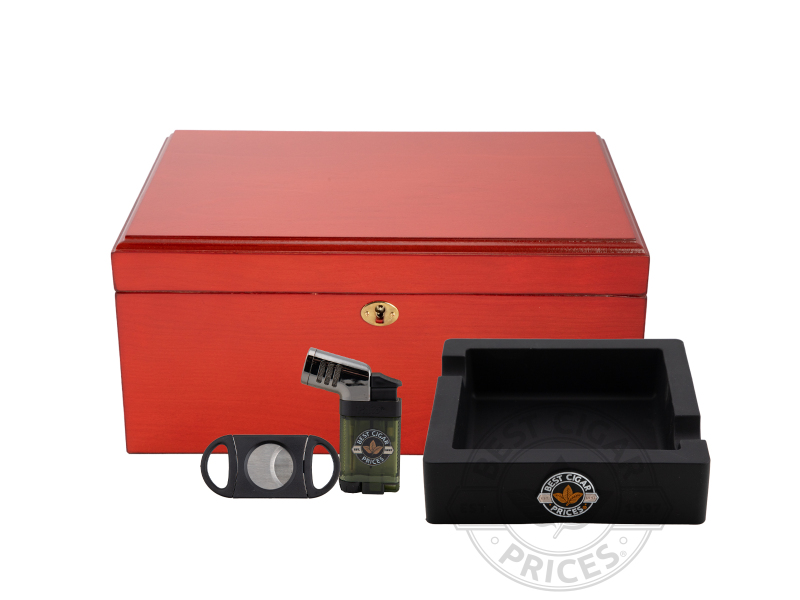 Black Friday Humidor Gift Set With Cutter, Lighter & Ashtray - Box of 20