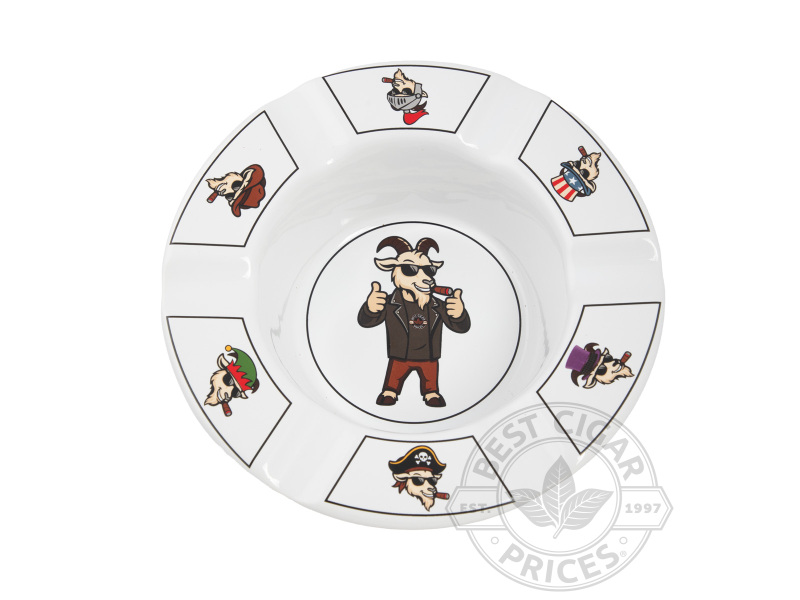 Billy Smokes G.o.a.t. 'many Faces' White Ceramic Ashtray - Box of 20
