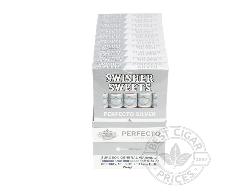 Swisher Sweets Perfecto Silver 10 Packs Of 5 - Small Packs: 50 Cigarillos