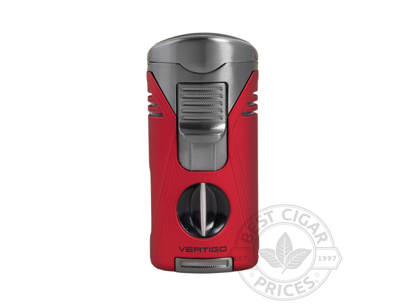 Vertigo Titan Quad Torch Cigar Lighter  Red - Box of 20
