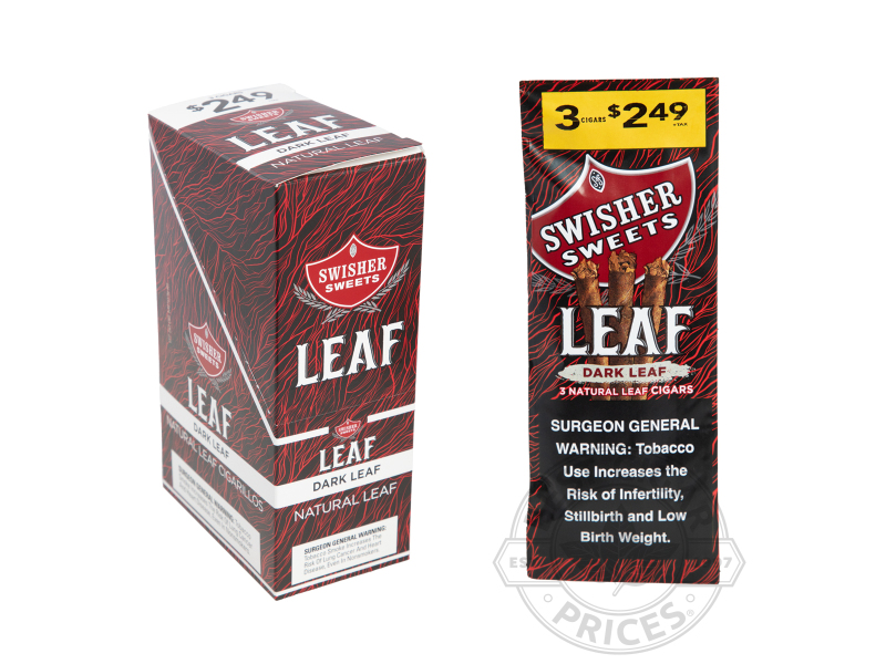 Swisher Sweets Leaf- Dark Leaf - Carton - 30 Total Cigars