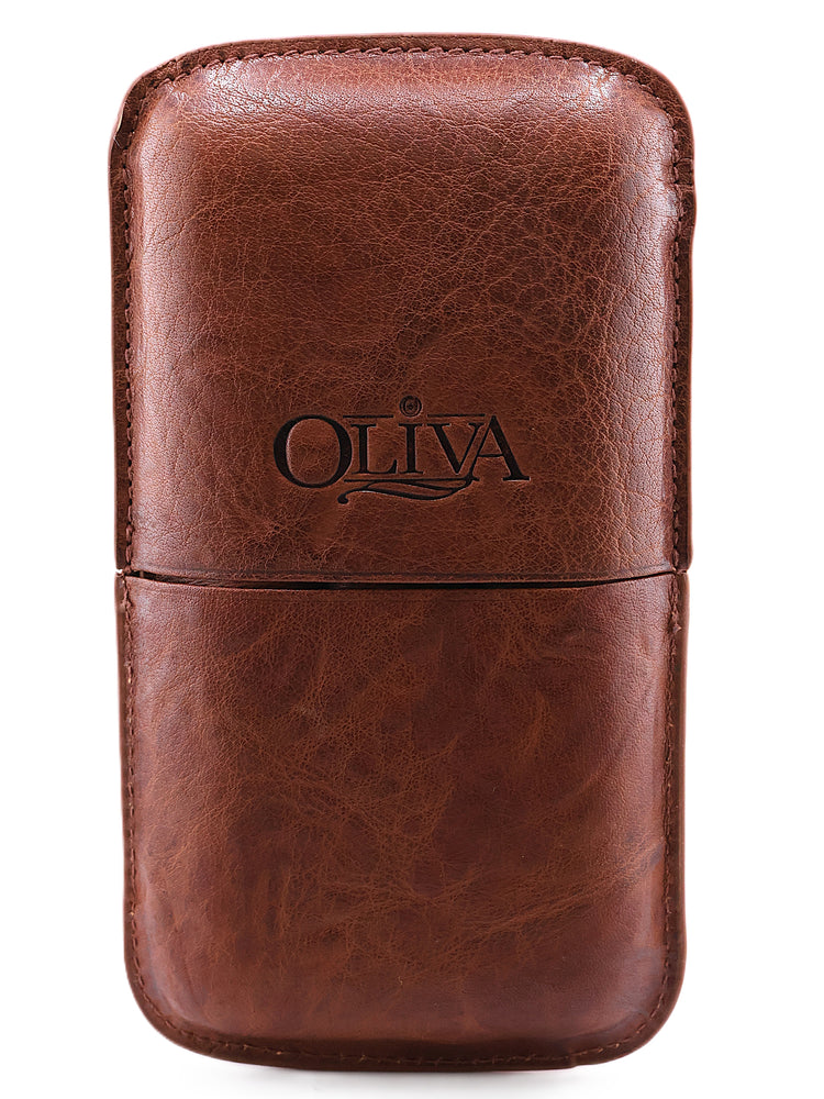 Oliva 3 Cigar Leather Case
