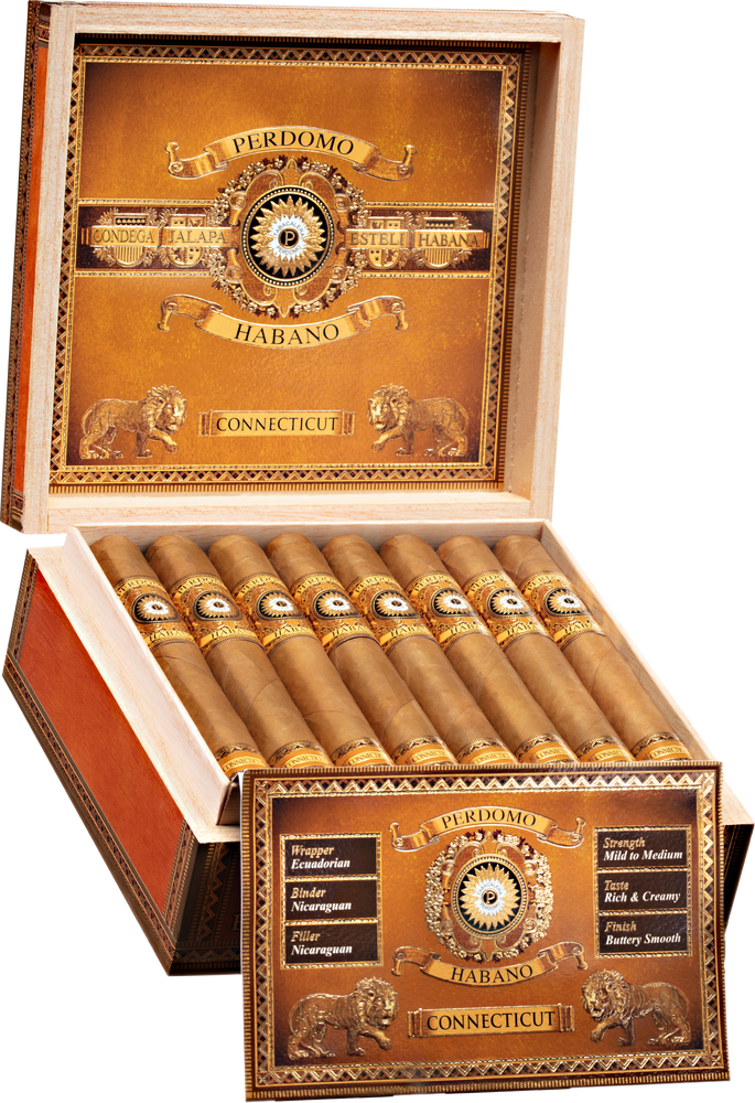 Perdomo Habano Bourbon Barrel-Aged Connecticut | Torpedo (6.5"x54) | Box of 24