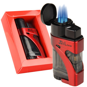 JetLine Phantom Quad Flame Lighter- Red Lighter