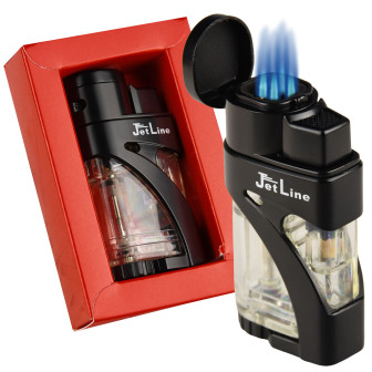 JetLine Phantom Quad Flame Lighter - Black Lighter