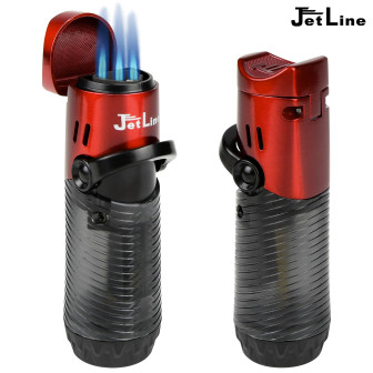 JetLine J-Jet Triple Flame Lighter- Red Lighter