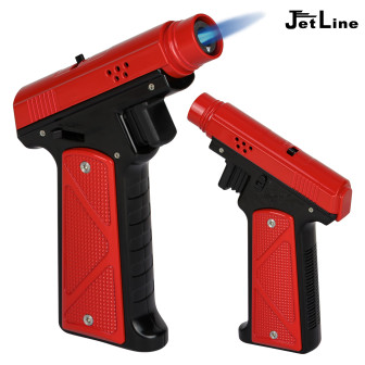 JetLine Protection Single Flame Table Lighter- Red Lighter