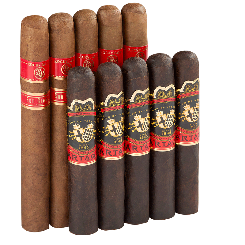 Double Down Medium To Full Sun Grown Rocky Patel vs Partagas Toro 10-Cigar Sampler
