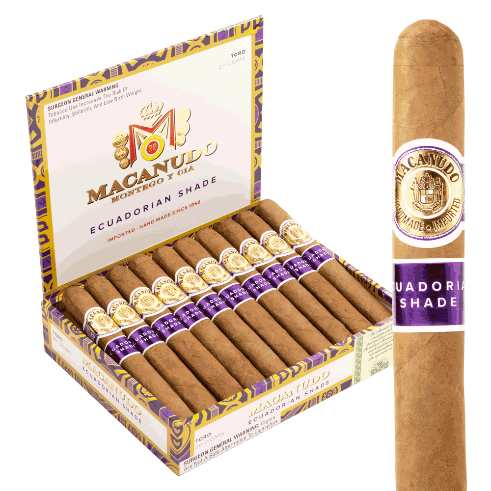 Macanudo Ecuadorian Shade Toro Box Pressed / 6 x 50 Box of 20