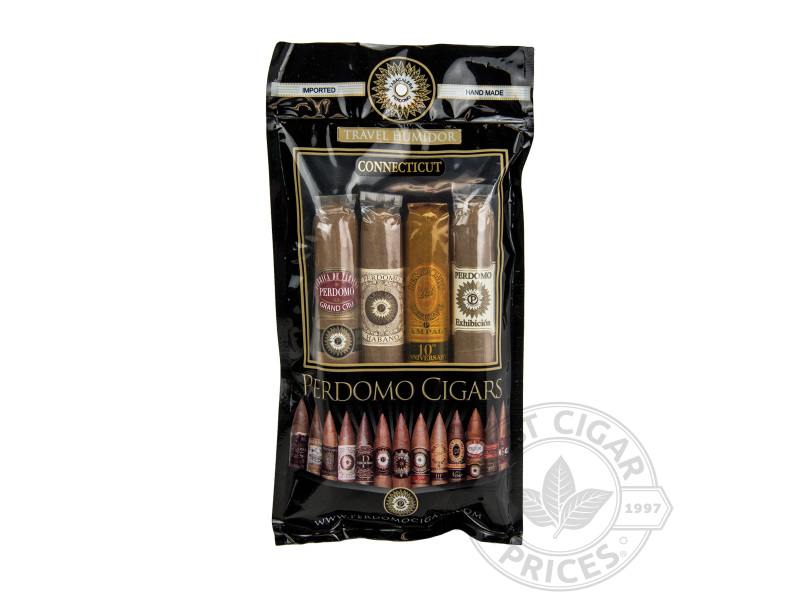 Perdomo Connecticut Humidified Travel 4 Fresh Pack Sampler - 4 Cigars