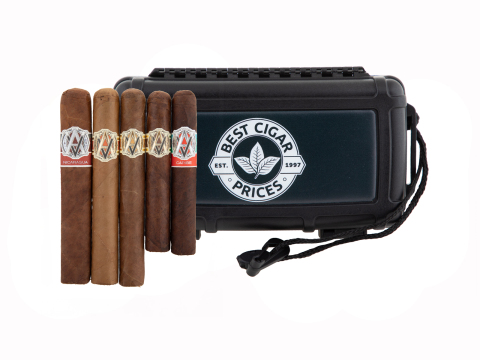 AVO 5 Cigar Sampler With Cigar Caddy Travel Humidor - 5 Cigars