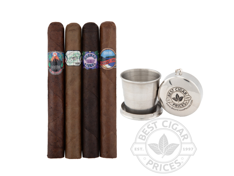 Dakine Medium-Full-Bodied 4 Cigar  Sampler With Collapsible Shot Cup - 4 Cigars