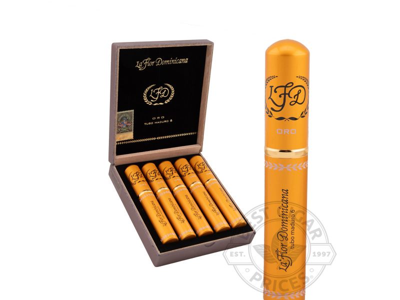 La Flor Dominicana Oro Tubos No. 6 Maduro - Box of 5