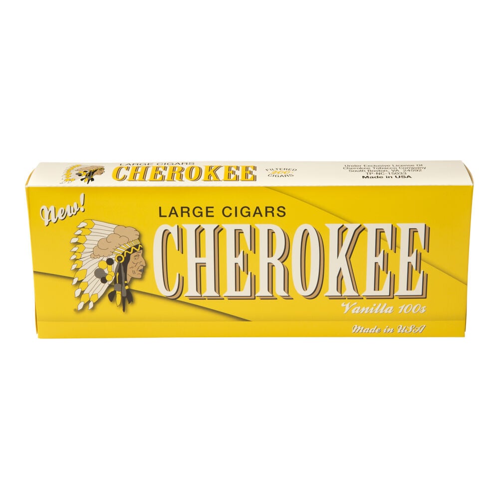 Cherokee Filtered Cigars | Vanilla 3 | 10 Packs of 20 (200 total)