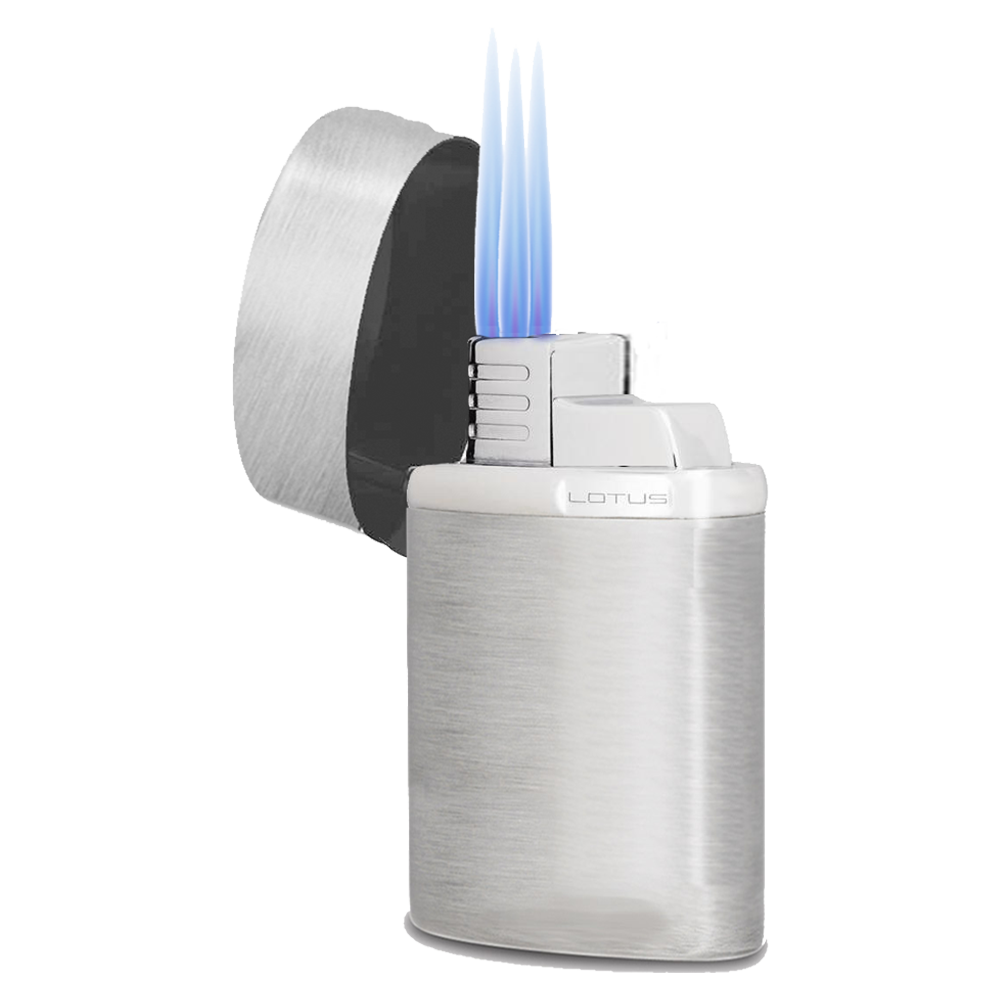 Lotus Cigar Lighters | Table Lighter Satin Chrome | Default