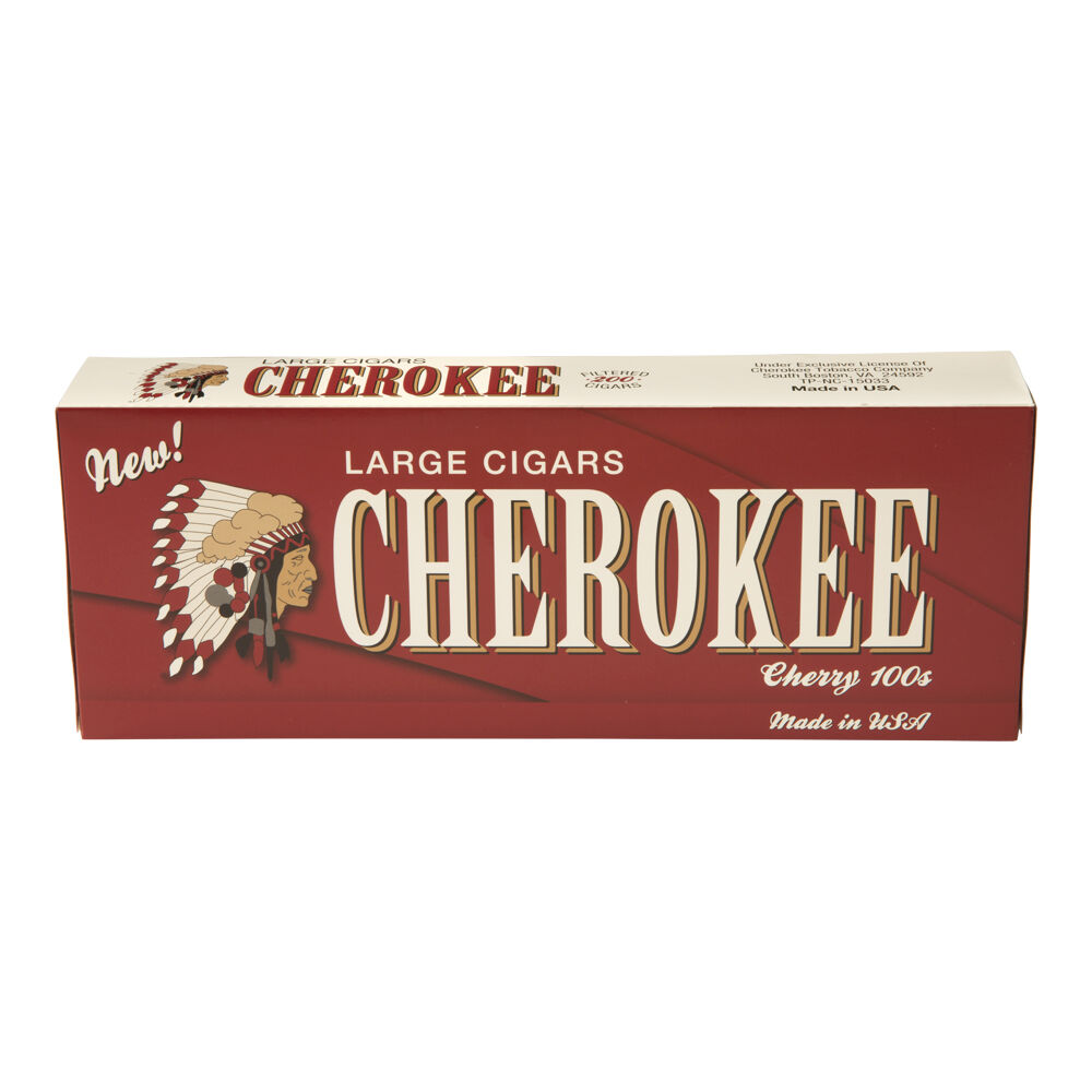 Cherokee Filtered Cigars | Cherry 3 | 10 Packs of 20 (200 total)