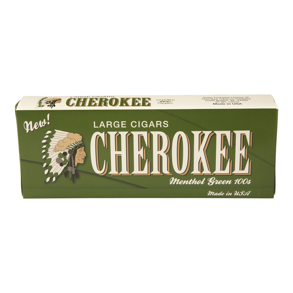 Cherokee Filtered Cigars | Menthol 3 | 10 Packs of 20 (200 total)
