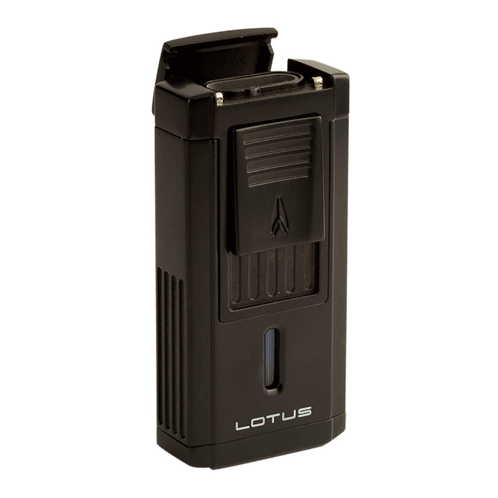 Lotus Cigar Lighters | Black Matte Duke Triple Torch Lighter With Cutter | Default