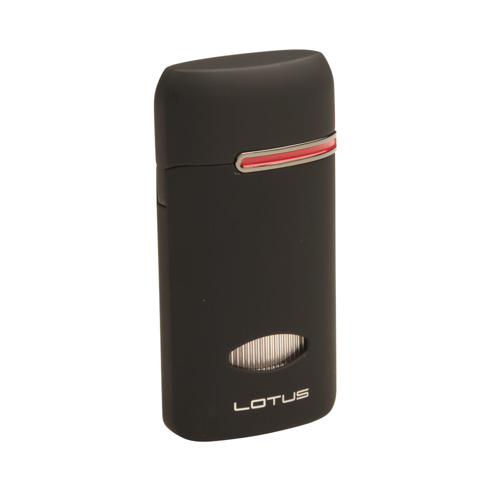Lotus Cigar Lighters | Black Rubberized Triple Torch | Default