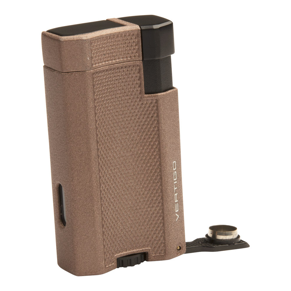 Vertigo Cigar Lighters | Vertigo Delegate Lighter Brown Crackle | Default