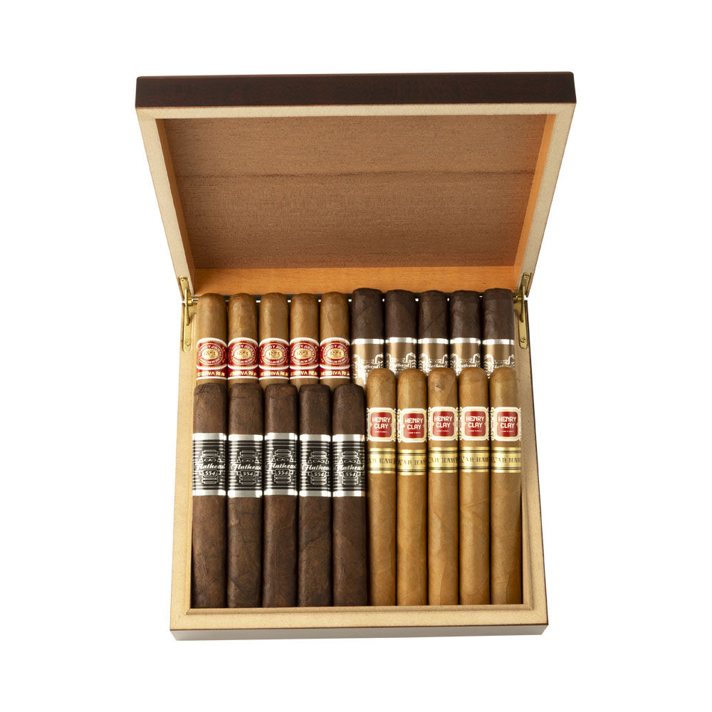 Cigar Samplers | Top Choice 20 Cigar Sampler + Humidor | 20 Cigars + Humidor