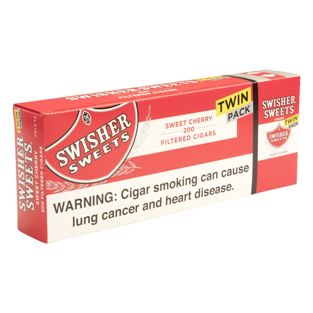 Swisher Sweets Filtered Cigars | Cherry Twin Pack 3 | 5 Packs of 40