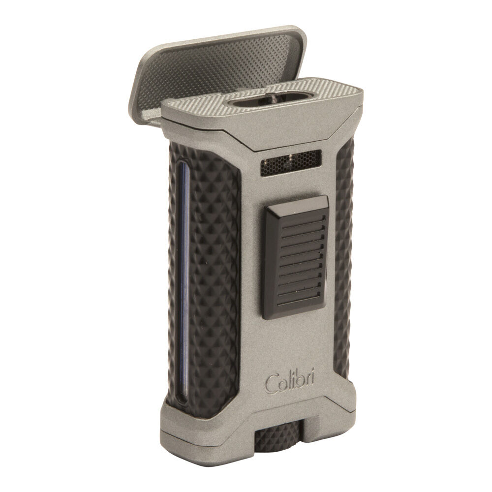 Colibri Cigar Lighters | Ascari with Punch Triple Flame Charcoal/Black Lighter | Default