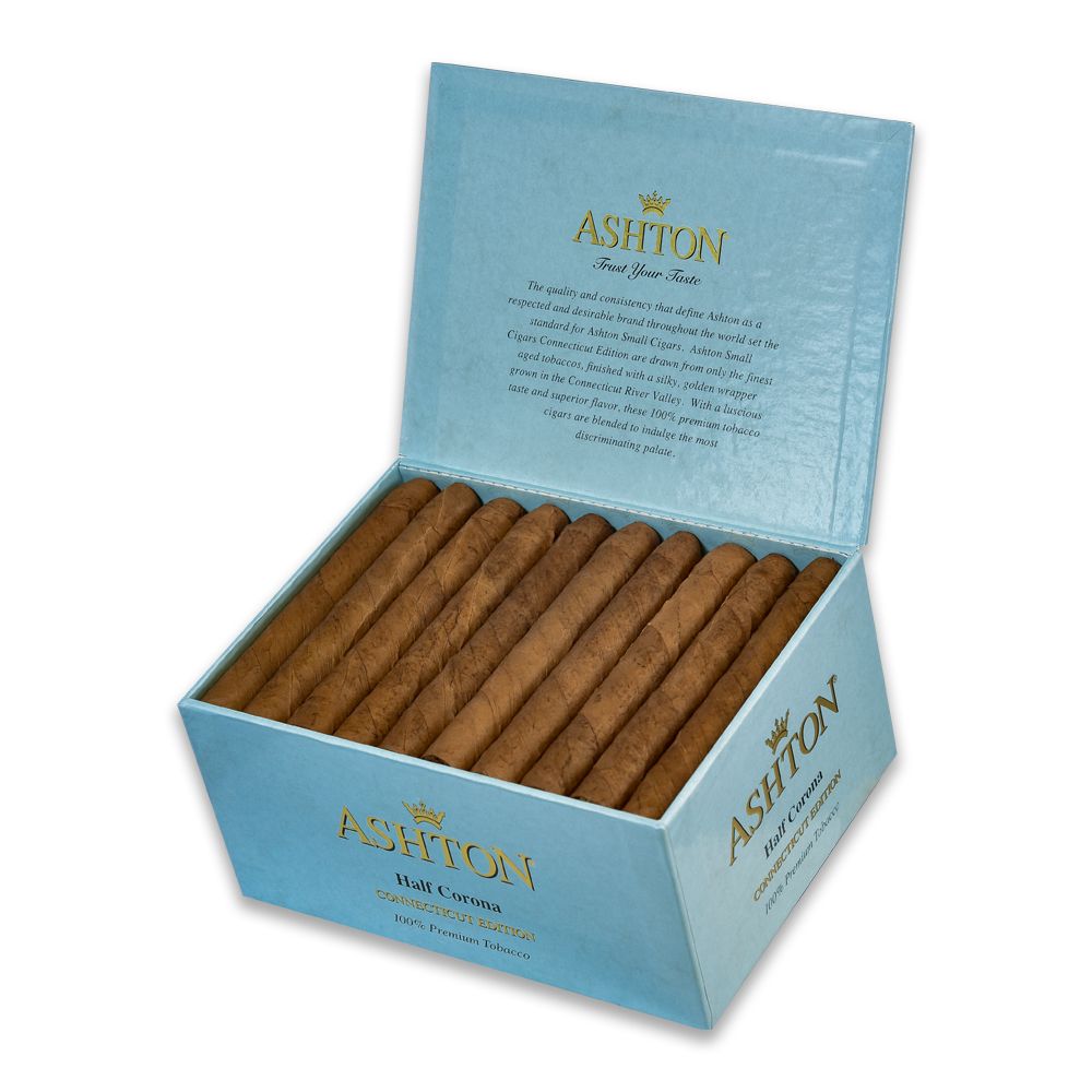 Ashton Connecticut Half Corona Box - Box of 50