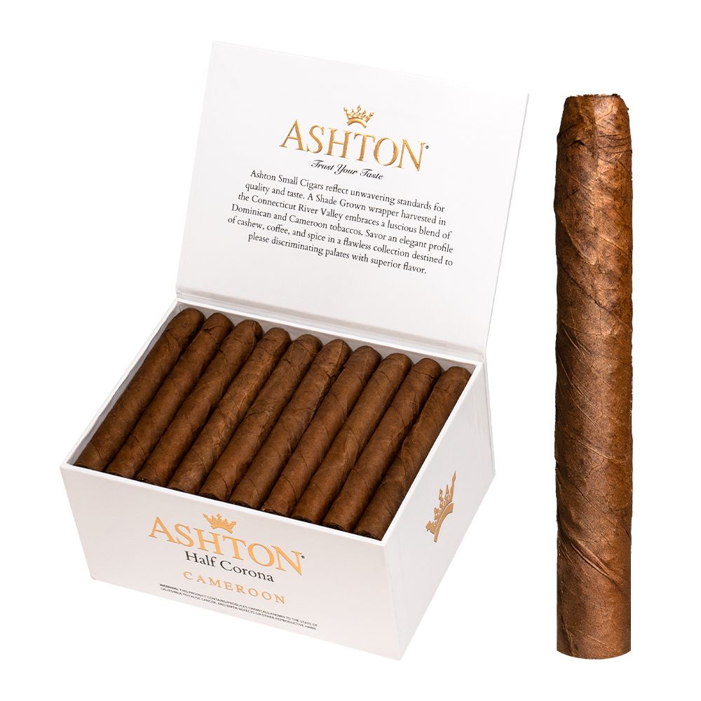 Ashton Cameroon Half Corona Box - Box of 50
