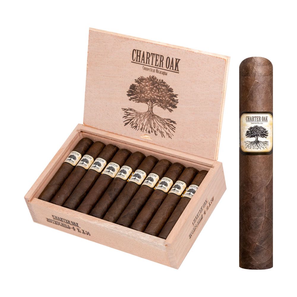 Charter Oak Connecticut Broadleaf Maduro Rothschild - Box of 20