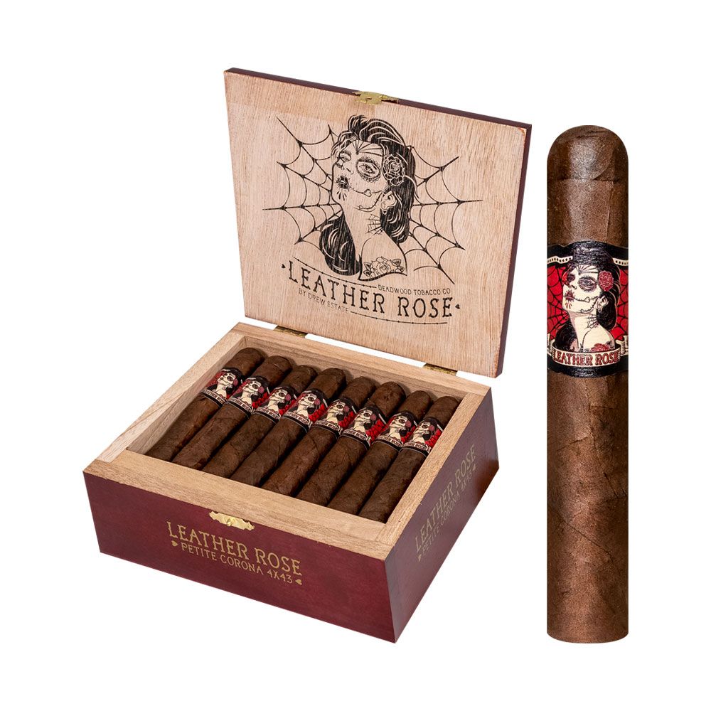 Deadwood by Drew Estate Leather Rose Petite Corona - Box of 24