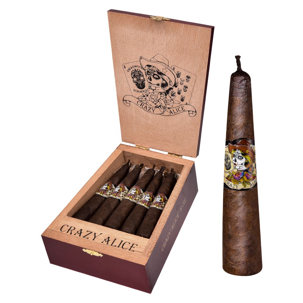 Deadwood by Drew Estate Crazy Alice โ Short Pyramid - Box of 10