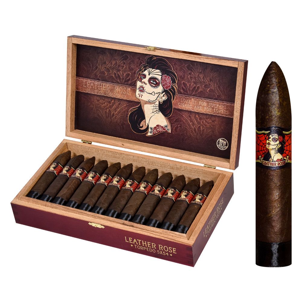 Deadwood by Drew Estate Leather Rose Torpedo - Box of 24