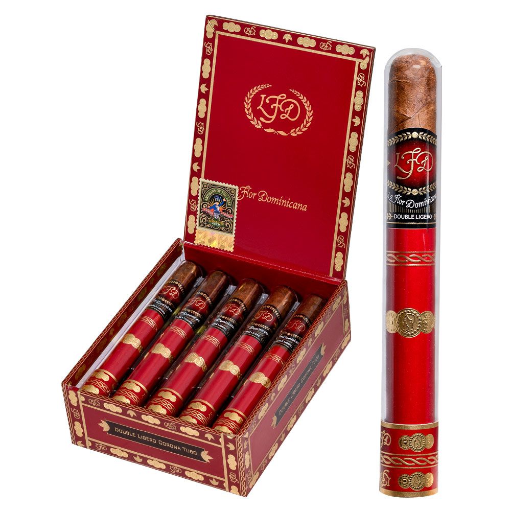 La Flor Dominicana Double Ligero Crystal Corona Tubo - Box of 10