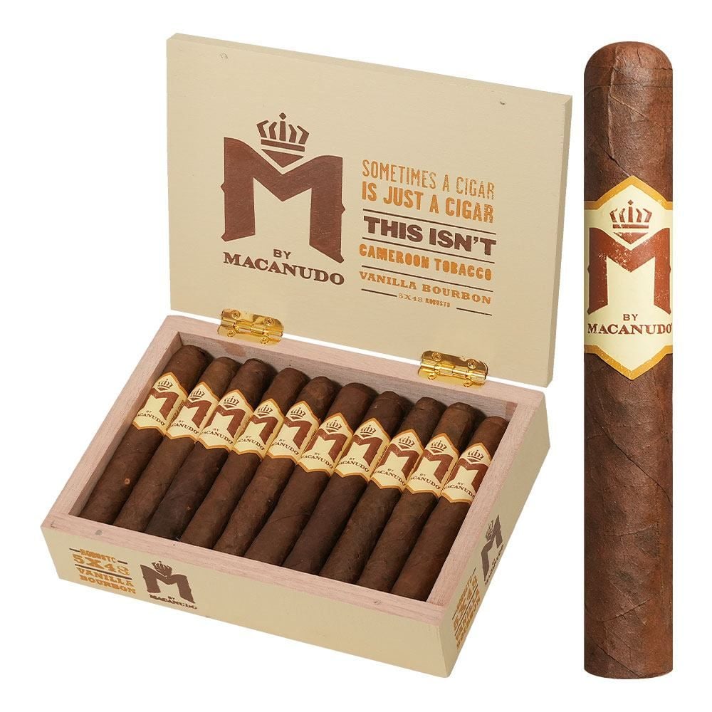 M Flavors by Macanudo Vanilla Bourbon Robusto - Pack of 5