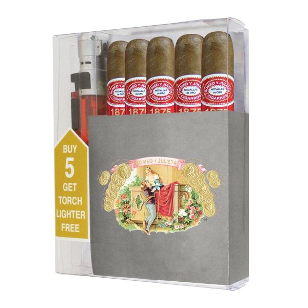 Romeo Y Julieta 1875 Bully Cigar Collection With Lighter - Box of 5