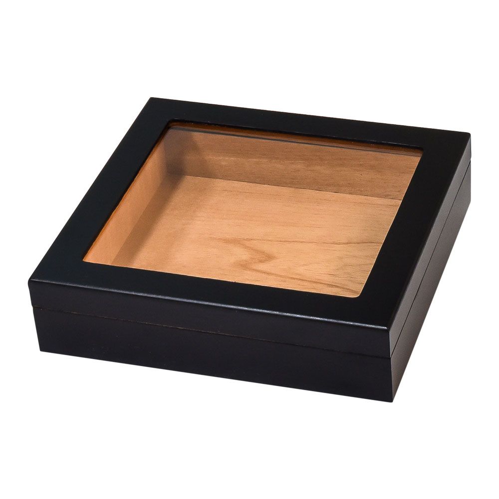 Traveler Glasstop Humidor Black - Single of 1
